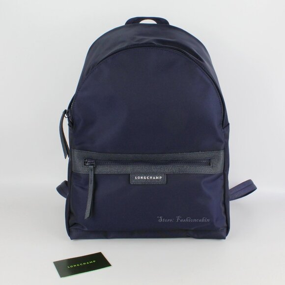 Longchamp Navy Nylon Backpack with Front Zip Pocket main image 6